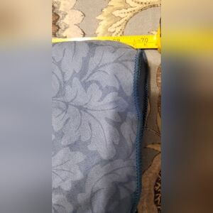 Blue Floral Patterned Fabric Round Table Cloth.